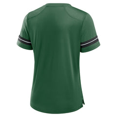 New York Jets Women's Play Script Lace-Up T-Shirt - Green - Fanatics