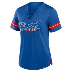 Buffalo Bills Women's Play Script Lace-Up T-Shirt - Royal - Fanatics