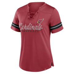 Arizona Cardinals Women's Play Script Lace-Up T-Shirt - Cardinal - Fanatics