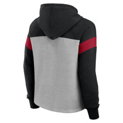 Atlanta Falcons Women's Bold Play Call Pullover Hoodie - Heather Gray/Black - Fanatics
