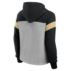 New Orleans Saints Women's Bold Play Call Pullover Hoodie - Heather Gray/Black - Fanatics