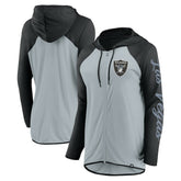Las Vegas Raiders Women's Script Full-Zip Hoodie - Silver/Black - Fanatics