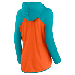 Miami Dolphins Women's Script Full-Zip Hoodie - Orange/Aqua - Fanatics