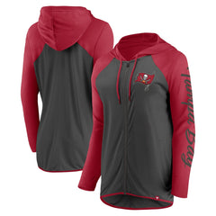 Tampa Bay Buccaneers Women's Script Full-Zip Hoodie - Pewter/Red - Fanatics