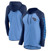 Tennessee Titans Women's Script Full-Zip Hoodie - Light Blue/Navy - Fanatics