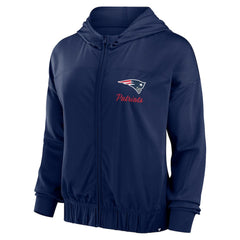 New England Patriots Women's Script Lock Full-Zip Hoodie - Navy - Fanatics