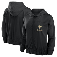 New Orleans Saints Women's Script Lock Full-Zip Hoodie - Black - Fanatics