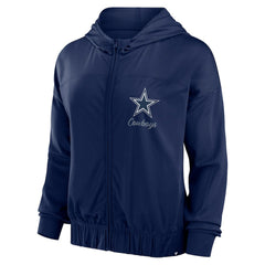 Dallas Cowboys Women's Script Lock Full-Zip Hoodie - Navy - Fanatics