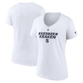 Seattle Kraken Fanatics Women's Authentic Pro Core Primary V-Neck T-Shirt - White | Fanatics discount