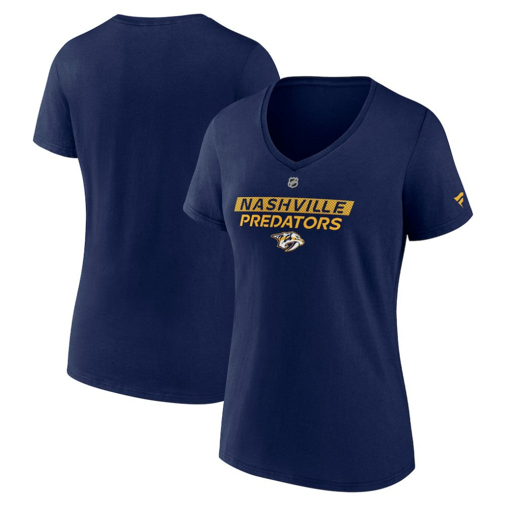 Nashville Predators Fanatics Women's Authentic Pro Core Primary V-Neck T-Shirt - Navy | Fanatics discount