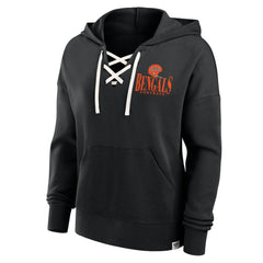 Cincinnati Bengals Women's Blitz Left Lace-Up Pullover Hoodie - Black - Fanatics