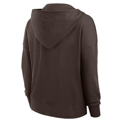 Cleveland Browns Women's Blitz Left Lace-Up Pullover Hoodie - Brown - Fanatics