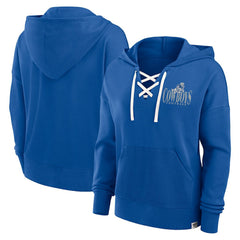Dallas Cowboys Women's Blitz Left Lace-Up Pullover Hoodie - Royal - Fanatics