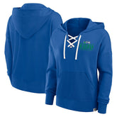 Seattle Seahawks Women's Blitz Left Lace-Up Pullover Hoodie - Royal - Fanatics