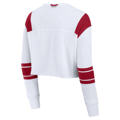 Tampa Bay Buccaneers Women's Stretch Cropped Fashion Long Sleeve T-Shirt - White - Fanatics
