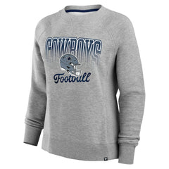 Dallas Cowboys Women's Hit Hard Fleece Pullover Sweatshirt - Heather Gray - Fanatics