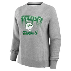 New York Jets Women's Hit Hard Fleece Pullover Sweatshirt - Heather Gray - Fanatics