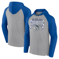 Dallas Cowboys Under Center Long Sleeve Hoodie T-Shirt - Silver/Navy - Fanatics