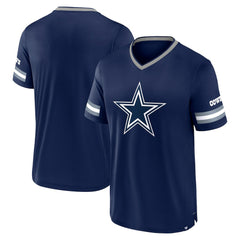 Dallas Cowboys Stripe Stacking V-Neck T-Shirt - Navy - Fanatics