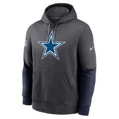 Dallas Cowboys 2024 Sideline Club Pullover Hoodie - Charcoal - Nike
