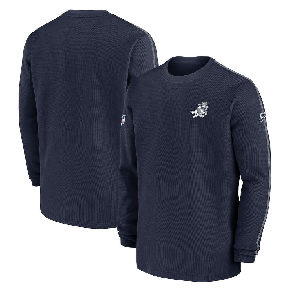 Dallas Cowboys 2024 Sideline Coach Vintage Pullover Sweatshirt - Navy - Nike