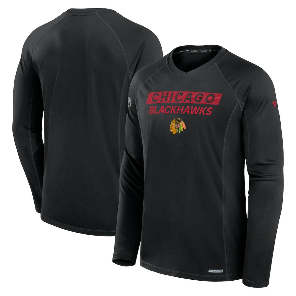 Chicago Blackhawks Fanatics Authentic Pro Rink Tech Long Sleeve T-Shirt - Black | Fanatics on sale