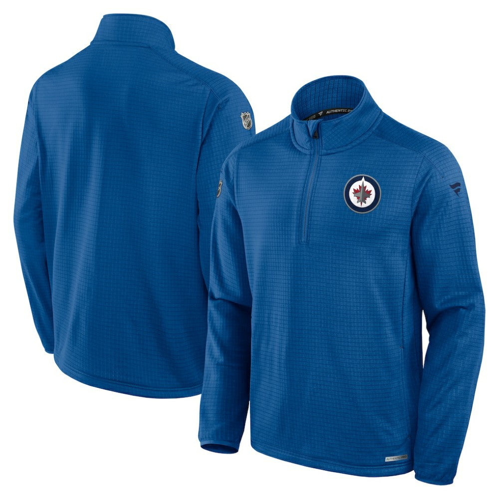 Winnipeg Jets Fanatics Authentic Pro Rink Quarter-Zip Jacket - Blue | Fanatics Lifestyle
