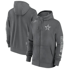 Dallas Cowboys Primetime Club Full-Zip Hoodie - Charcoal - Nike