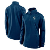 Seattle Kraken Fanatics Women's Authentic Pro Rink Lightweight Quarter-Zip Pullover Sweatshirt - Deep Sea Blue | Fanatics Lifestyle