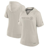 Boston Bruins Fanatics Women's Authentic Pro Road Fashion V-Neck Hoodie T-Shirt - Cream | Fanatics online