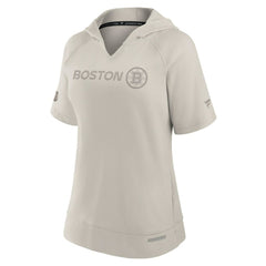 Boston Bruins Fanatics Women's Authentic Pro Road Fashion V-Neck Hoodie T-Shirt - Cream | Fanatics online
