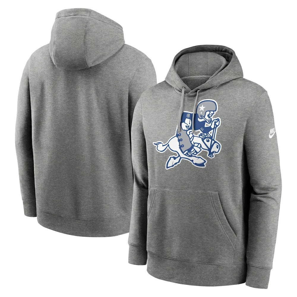 Dallas Cowboys Rewind Retro Joe Club Pullover Hoodie - Heather Charcoal - Nike