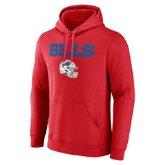 Josh Allen Buffalo Bills Team Wordmark Player Name & Number Pullover Hoodie - Red - NFL