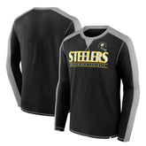 Pittsburgh Steelers Behind the Line Long Sleeve T-Shirt - Black/Gray - Fanatics