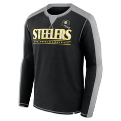 Pittsburgh Steelers Behind the Line Long Sleeve T-Shirt - Black/Gray - Fanatics