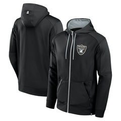 Las Vegas Raiders Defender Full-Zip Hoodie - Black - Fanatics