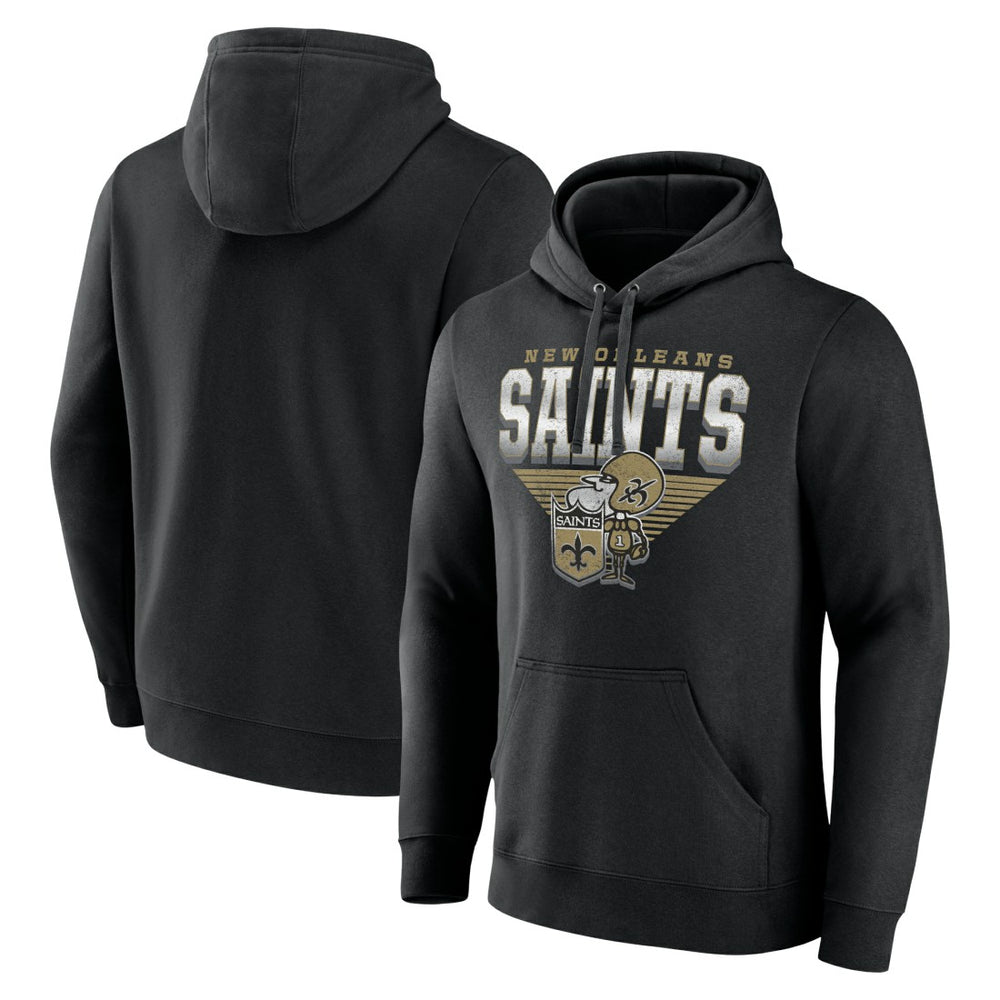 New Orleans Saints Geometric Chrome Pullover Hoodie - Black - Fanatics