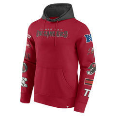 Tampa Bay Buccaneers Patched Out Pullover Hoodie - Red/Pewter - Fanatics