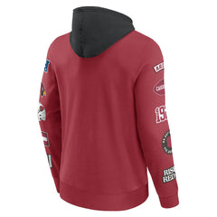 Arizona Cardinals Patched Out Pullover Hoodie - Cardinal/Black - Fanatics