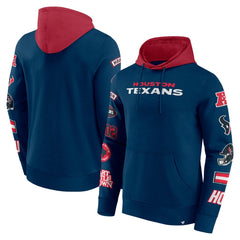 Houston Texans Patched Out Pullover Hoodie - Navy/Cardinal - Fanatics