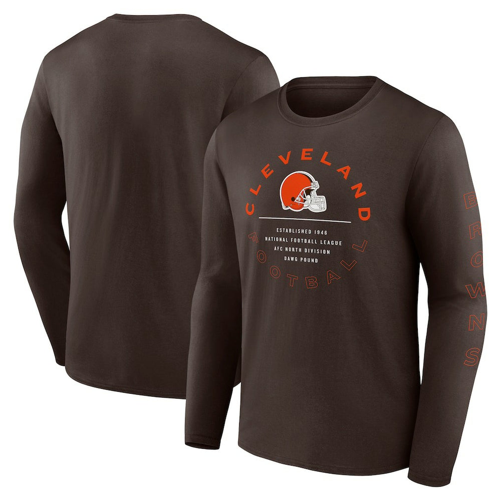 Cleveland Browns Stat Sheet Long Sleeve T-Shirt - Brown - Fanatics