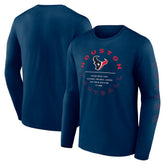 Houston Texans Stat Sheet Long Sleeve T-Shirt - Navy - Fanatics
