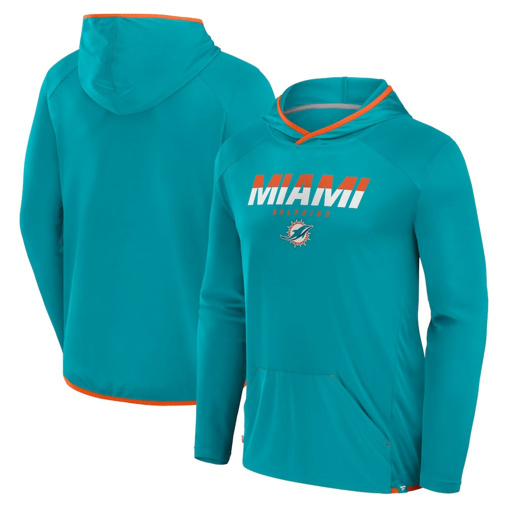 Miami Dolphins Transitional Defender Hoodie Long Sleeve T-Shirt - Aqua - Fanatics