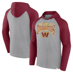 Washington Commanders Under Center Long Sleeve Hoodie T-Shirt - Gray/Burgundy - Fanatics