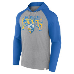 Los Angeles Chargers Under Center Long Sleeve Hoodie T-Shirt - Gray/Powder Blue - Fanatics
