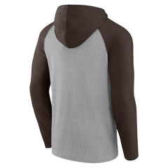 Cleveland Browns Under Center Long Sleeve Hoodie T-Shirt - Gray/Brown - Fanatics