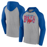 Buffalo Bills Under Center Long Sleeve Hoodie T-Shirt - Gray/Royal - Fanatics