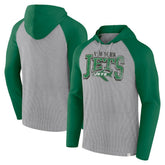 New York Jets Under Center Long Sleeve Hoodie T-Shirt - Gray/Kelly Green - Fanatics