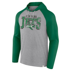 New York Jets Under Center Long Sleeve Hoodie T-Shirt - Gray/Kelly Green - Fanatics