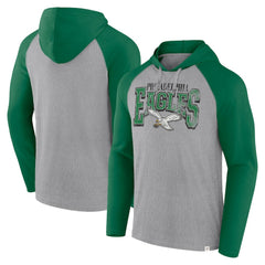 Philadelphia Eagles Under Center Long Sleeve Hoodie T-Shirt - Gray/Kelly Green - Fanatics